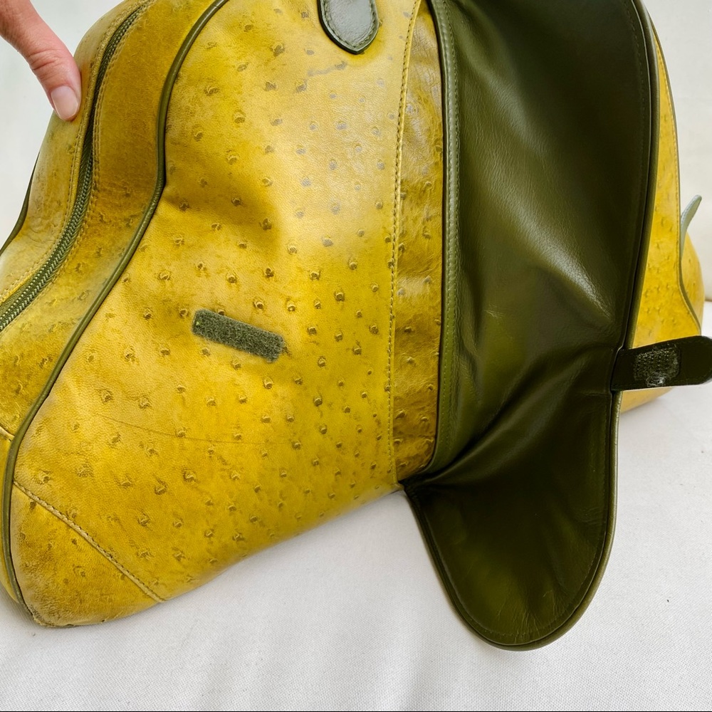 Christian Dior Ostrich Saddle Green Bowler Bag - Picture 6 of 16